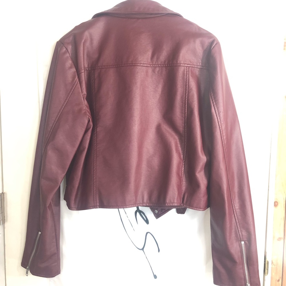 ASOS Ox Blood Faux Leather Jacket - Picture 2 of 6